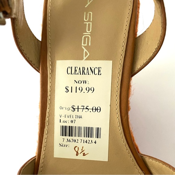 NWT Via Spiga Evelina Espadrille Wedge Platform Pink Orange Sandals, Size 8.5 - Picture 10 of 15